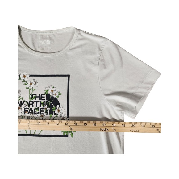 The North Face Womens XL Floral Botanical Logo Graphic T-Shirt Grey Sustainable - Picture 8 of 9